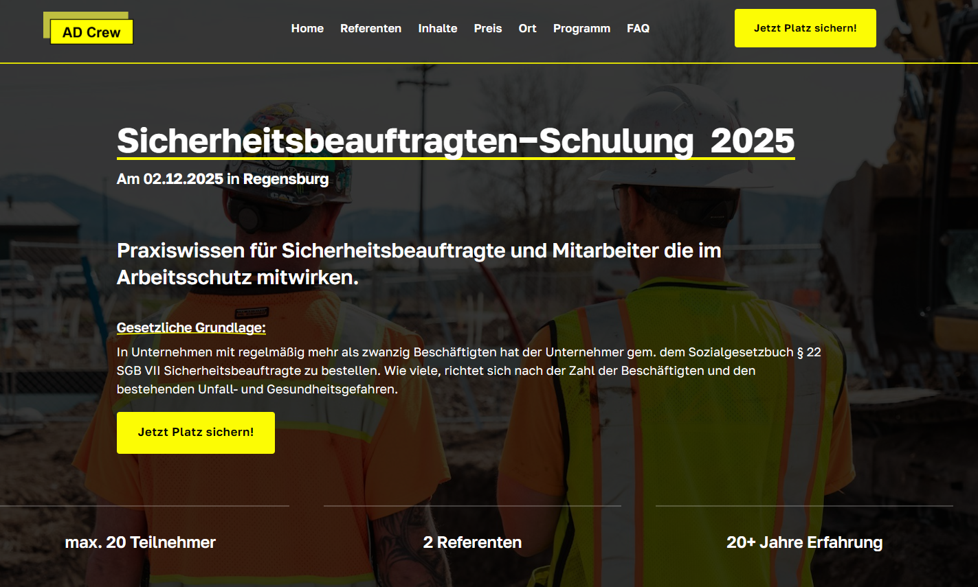 Sicherheitsbeauftragter - Arbeitssicherheit - Arbeitsschutz - Regensburg