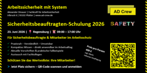 Arbeitssicherheit, Arbeitsschutz, Gesundheitsschutz, Brandschutz, Schulungen, Unterwerweiungen, Einweisungen, Qualifikationen, Gesundheit